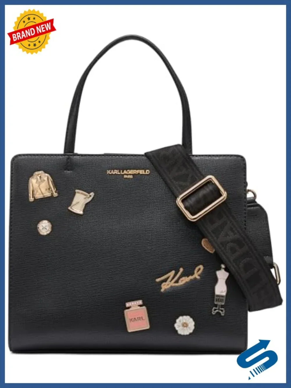 PVC Satchel with Top Handle and Adjustable Shoulder Strap